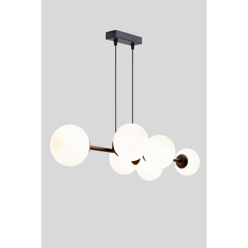 Luster na lanku FIRA 5xE27/60W/230V čierna