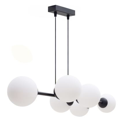 Luster na lanku FIRA 5xE27/60W/230V čierna