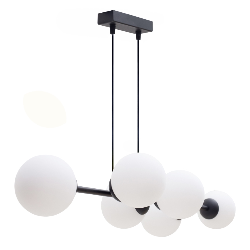 Luster na lanku FIRA 5xE27/60W/230V čierna