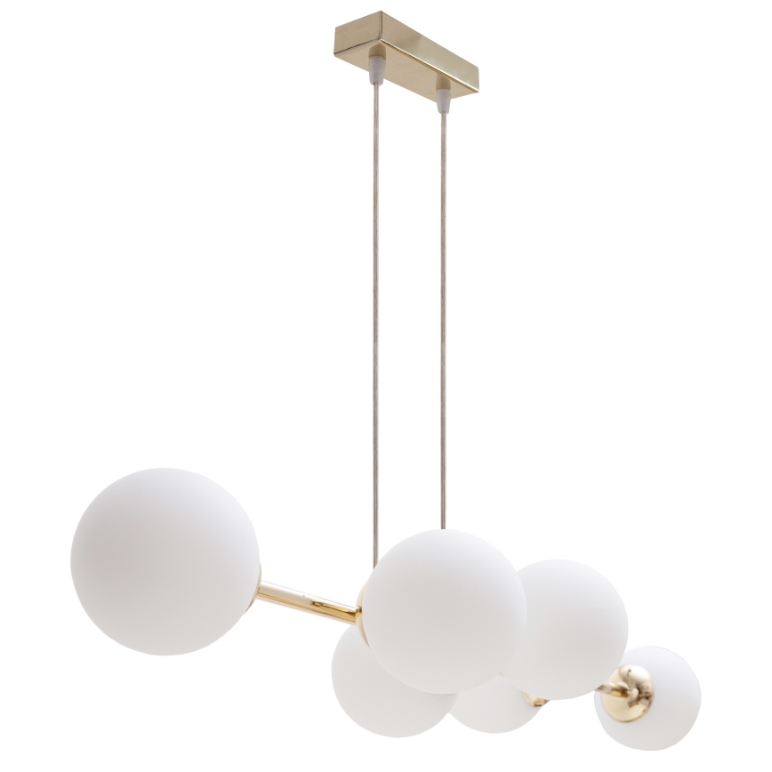Luster na lanku FIRA 5xE27/60W/230V zlatá