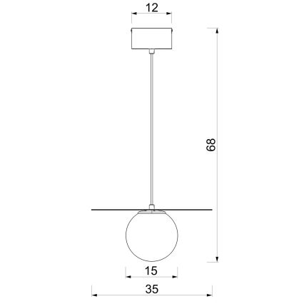 Luster na lanku FLAT 1xE27/15W/230V biela