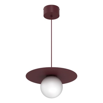 Luster na lanku FLAT 1xE27/15W/230V bordový