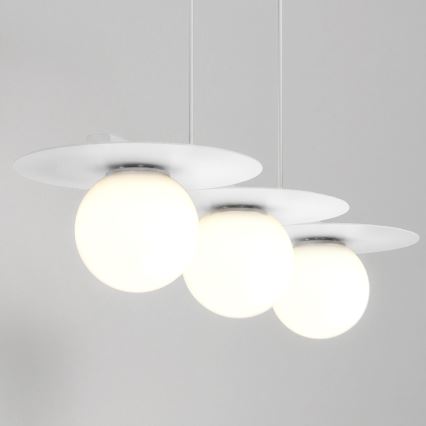 Luster na lanku FLAT 3xE27/15W/230V biela