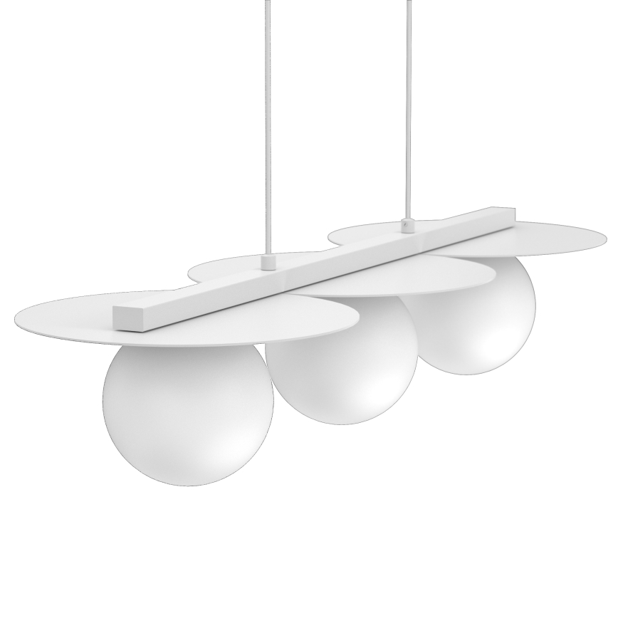 Luster na lanku FLAT 3xE27/15W/230V biela