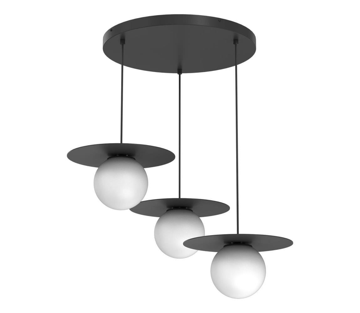 Luster na lanku FLAT 3xE27/15W/230V čierny 9599