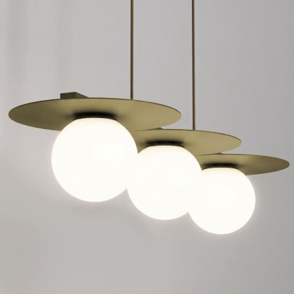 Luster na lanku FLAT 3xE27/15W/230V zlatý
