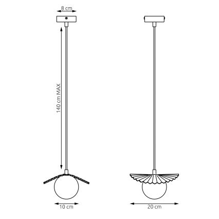 Luster na lanku FLORA 1xG9/8W/230V béžový