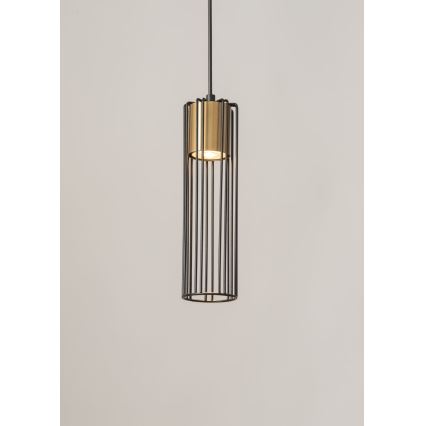 Luster na lanku FOBIA 1xGU10/25W/230V čierna/zlatá