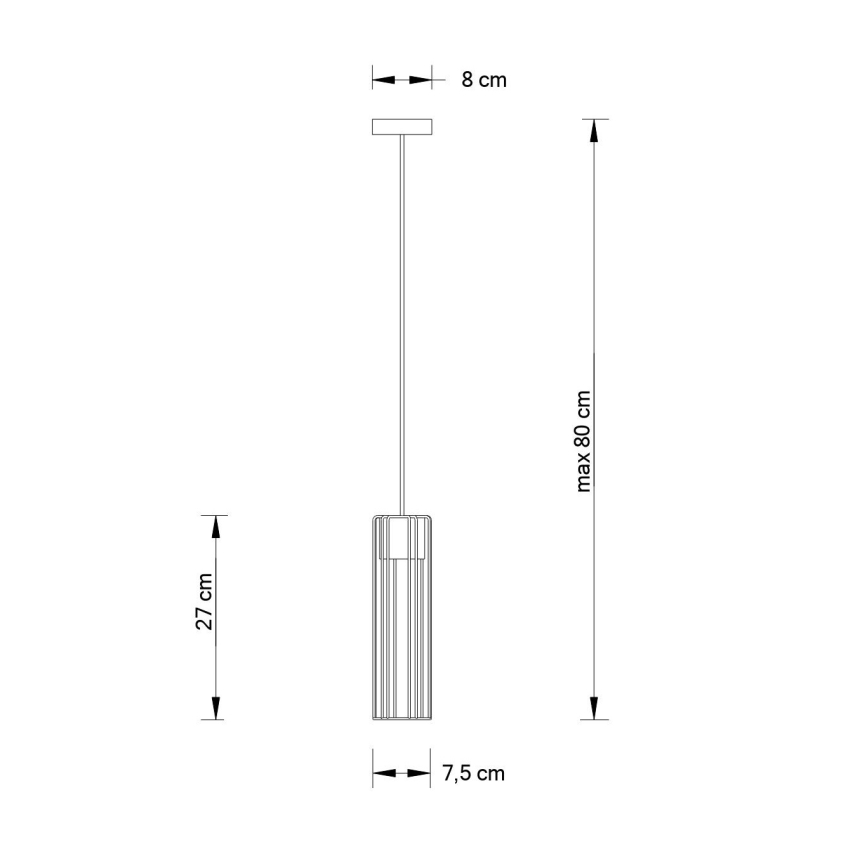 Luster na lanku FOBIA 1xGU10/25W/230V čierna/zlatá