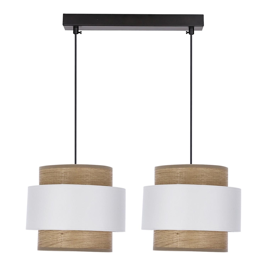 Luster na lanku FORNI 2xE27/40W/230V hnedá/biela