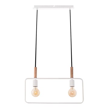 Luster na lanku FRAME 2xE27/60W/230V biela