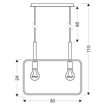 Luster na lanku FRAME 2xE27/60W/230V čierna