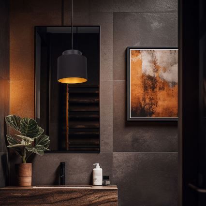 Luster na lanku FRODI 1xE27/60W/230V čierna