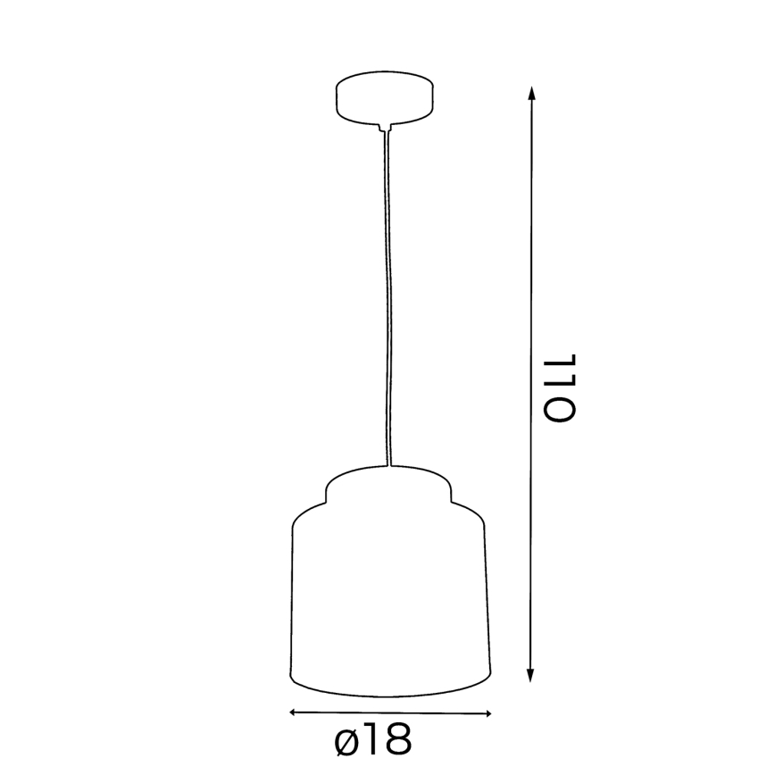 Luster na lanku FRODI 1xE27/60W/230V čierna