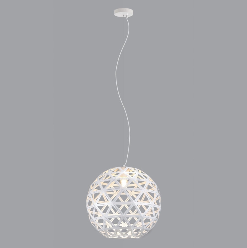 Luster na lanku FROZEN 1xE27/60W/230V pr. 50 cm biela