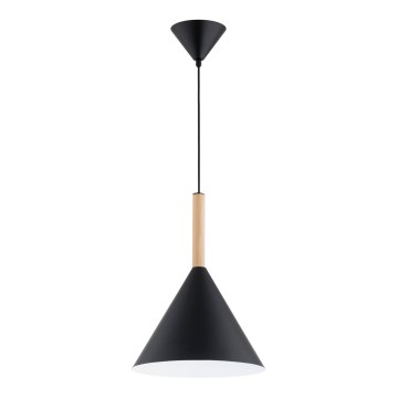 Luster na lanku FUKS 1xE27/15W/230V čierna/béžová