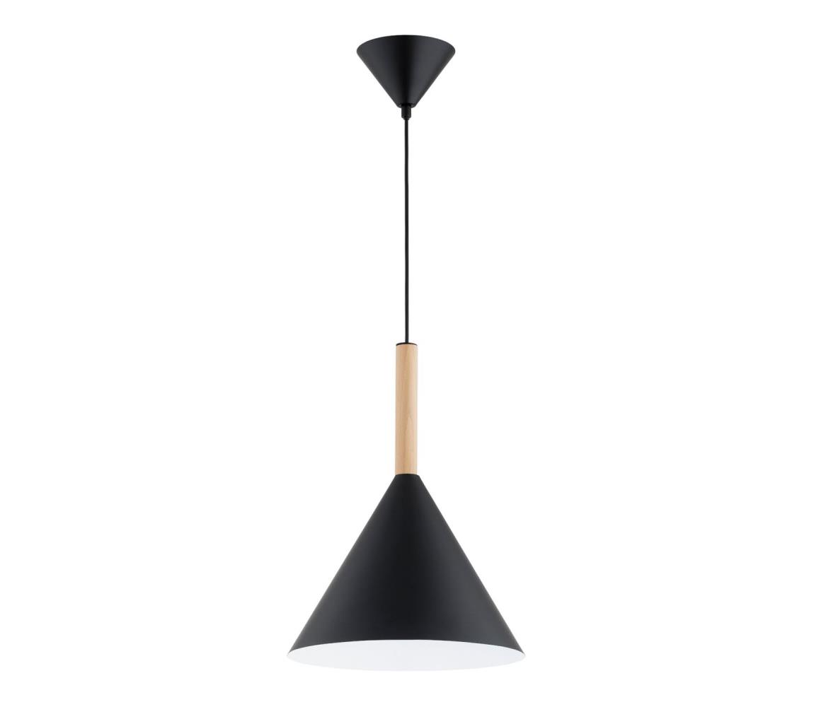Luster na lanku FUKS 1xE27/15W/230V čierna/béžová 61471