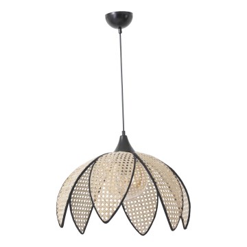 Luster na lanku FUME 1xE27/40W/230V pr. 40 cm čierna/béžová