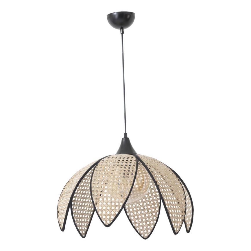 Luster na lanku FUME 1xE27/40W/230V pr. 40 cm čierna/béžová