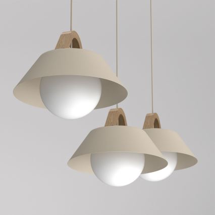 Luster na lanku FUNDA 3xE27/15W/230V béžový