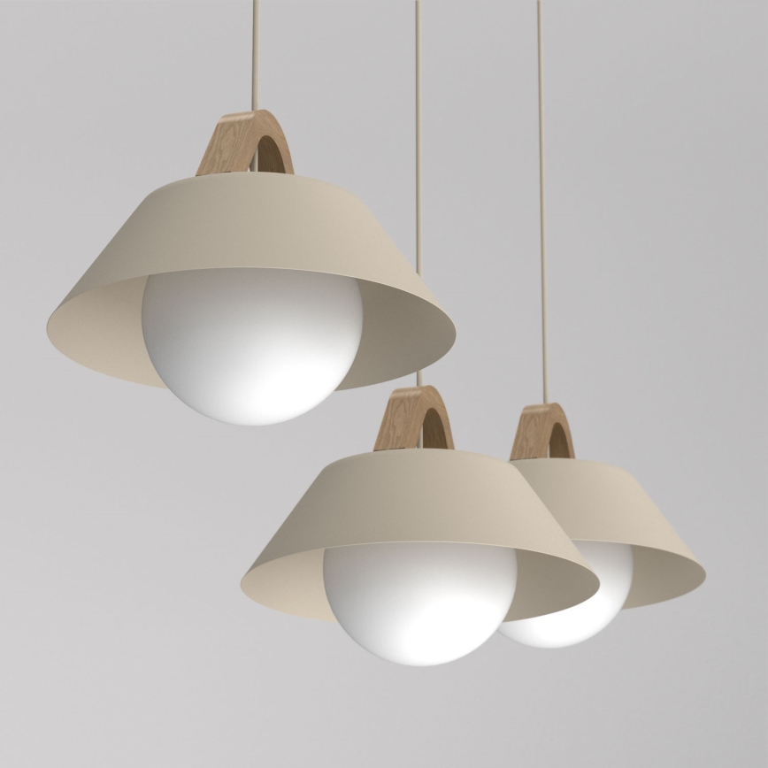 Luster na lanku FUNDA 3xE27/15W/230V béžový