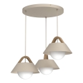 Luster na lanku FUNDA 3xE27/15W/230V béžový