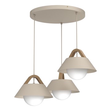Luster na lanku FUNDA 3xE27/15W/230V béžový