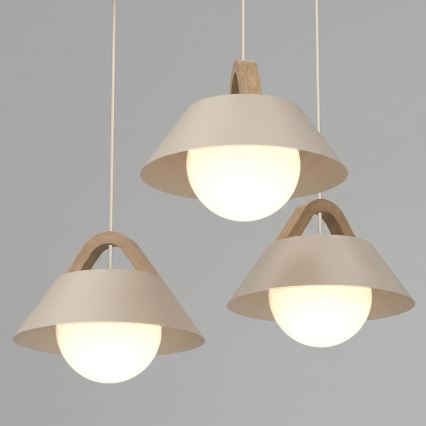 Luster na lanku FUNDA 3xE27/15W/230V béžový