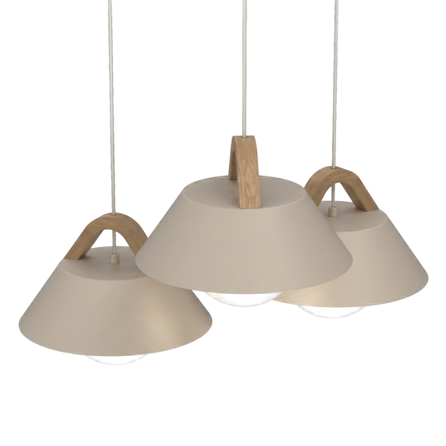 Luster na lanku FUNDA 3xE27/15W/230V béžový