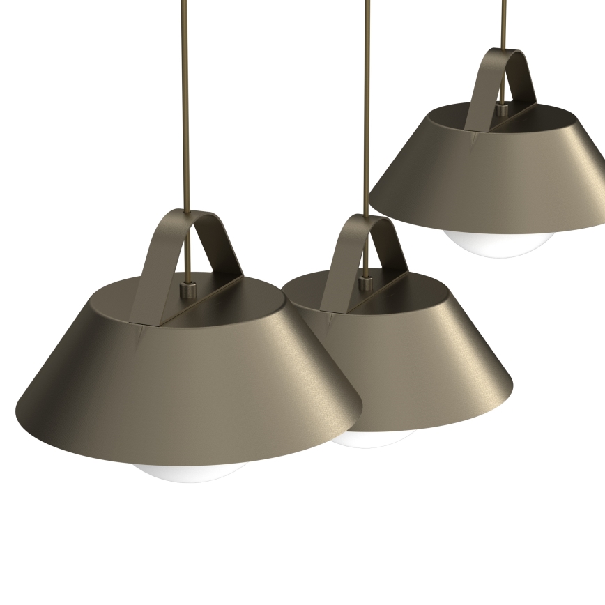 Luster na lanku FUNDA 3xE27/15W/230V bronzový