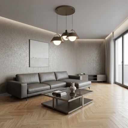 Luster na lanku FUNDA 3xE27/15W/230V bronzový