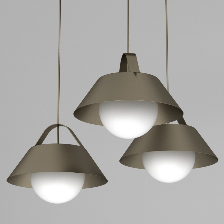 Luster na lanku FUNDA 3xE27/15W/230V bronzový
