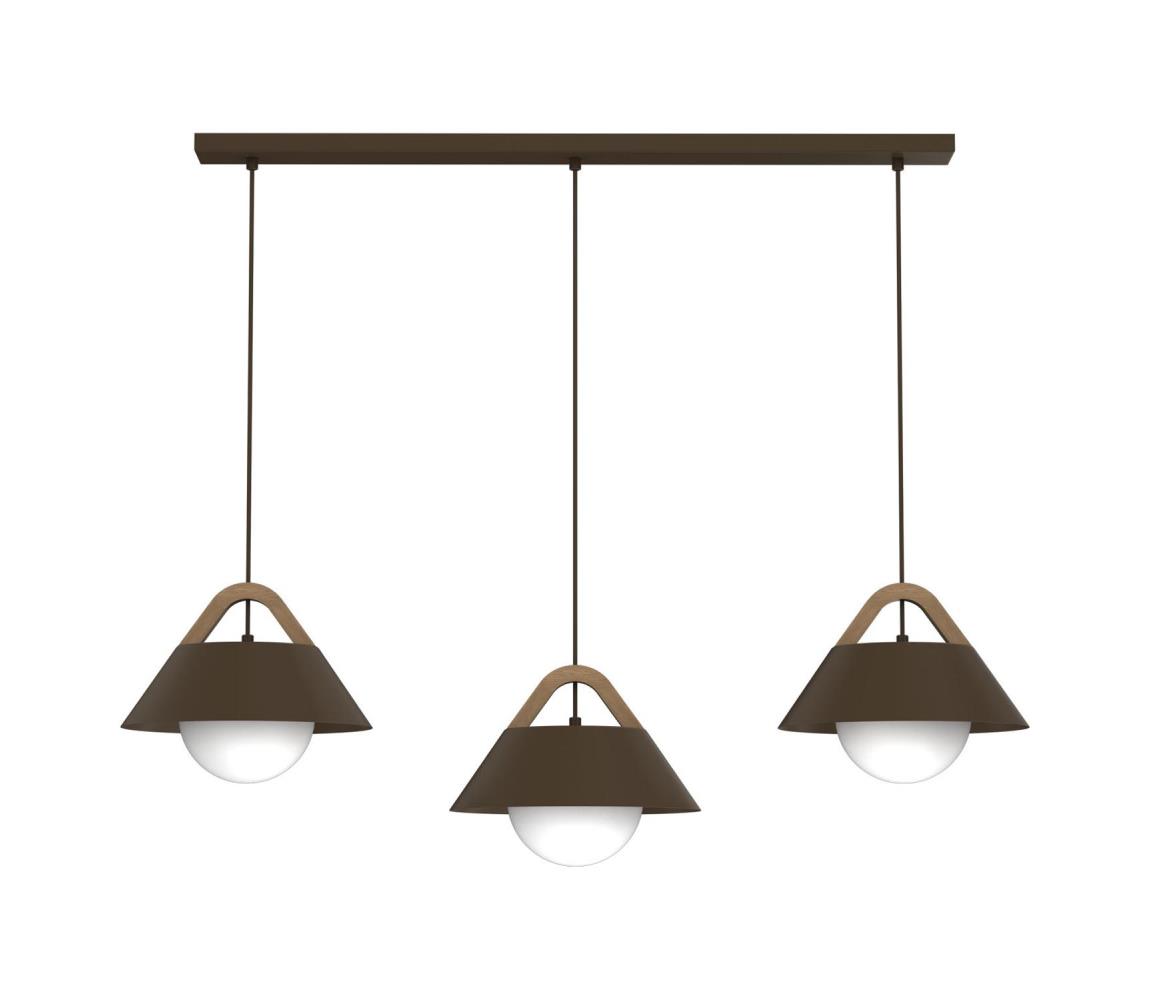 Luster na lanku FUNDA 3xE27/15W/230V hnedá 4210A
