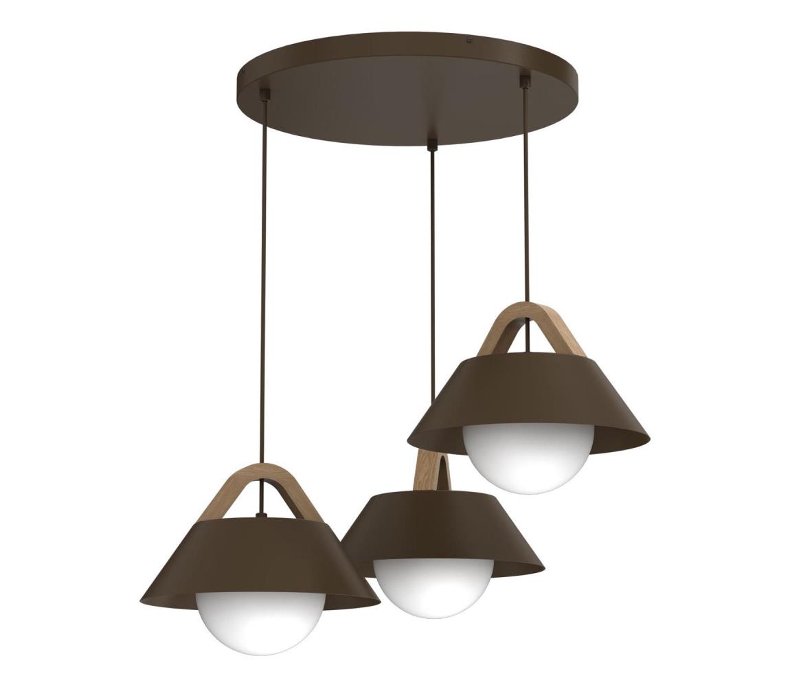 Luster na lanku FUNDA 3xE27/15W/230V hnedý 4211A