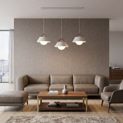 Luster na lanku FUNDA 3xE27/15W/230V krémový
