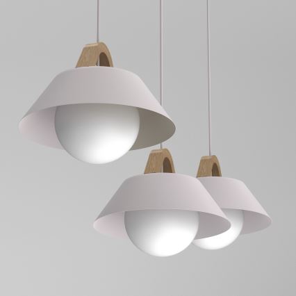 Luster na lanku FUNDA 3xE27/15W/230V krémový