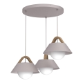 Luster na lanku FUNDA 3xE27/15W/230V krémový