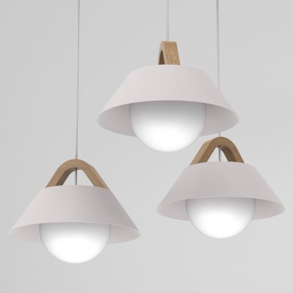 Luster na lanku FUNDA 3xE27/15W/230V krémový