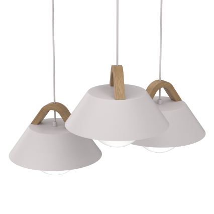 Luster na lanku FUNDA 3xE27/15W/230V krémový