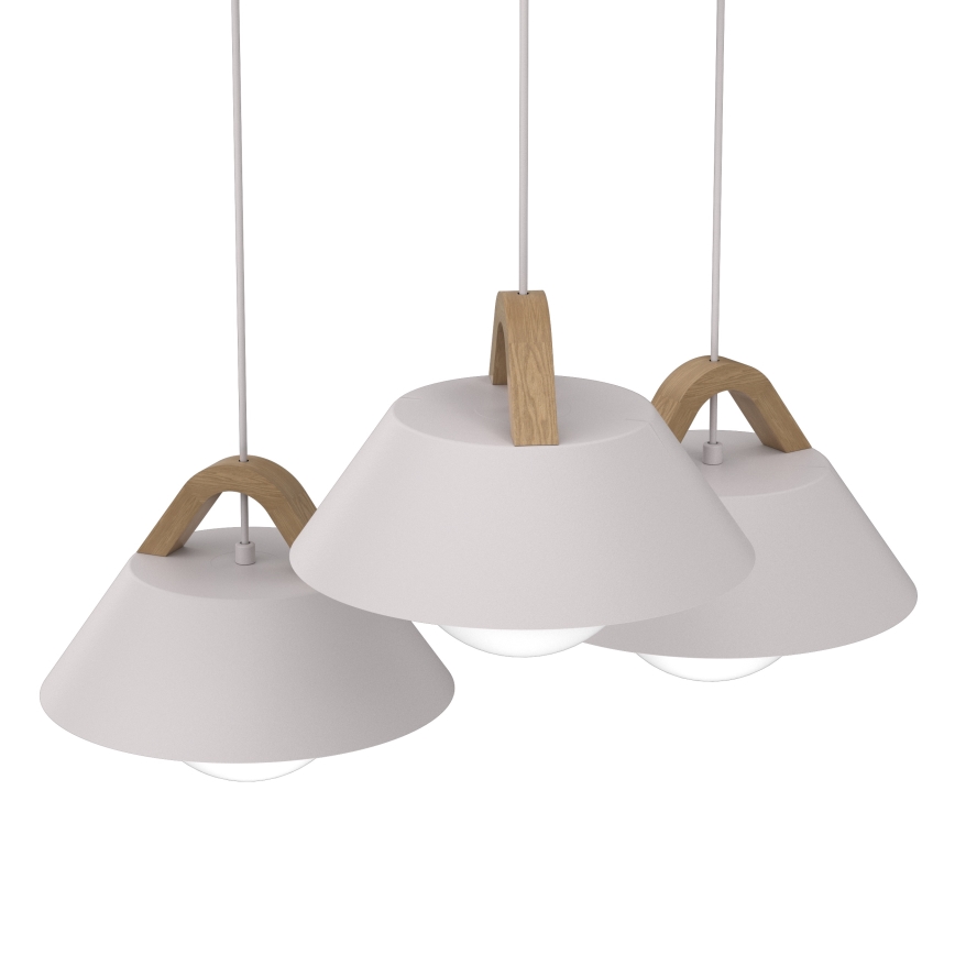 Luster na lanku FUNDA 3xE27/15W/230V krémový