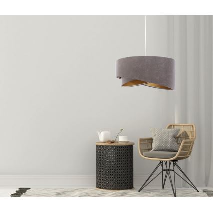 Luster na lanku GALAXY 1xE27/60W/230V šedá/zlatá