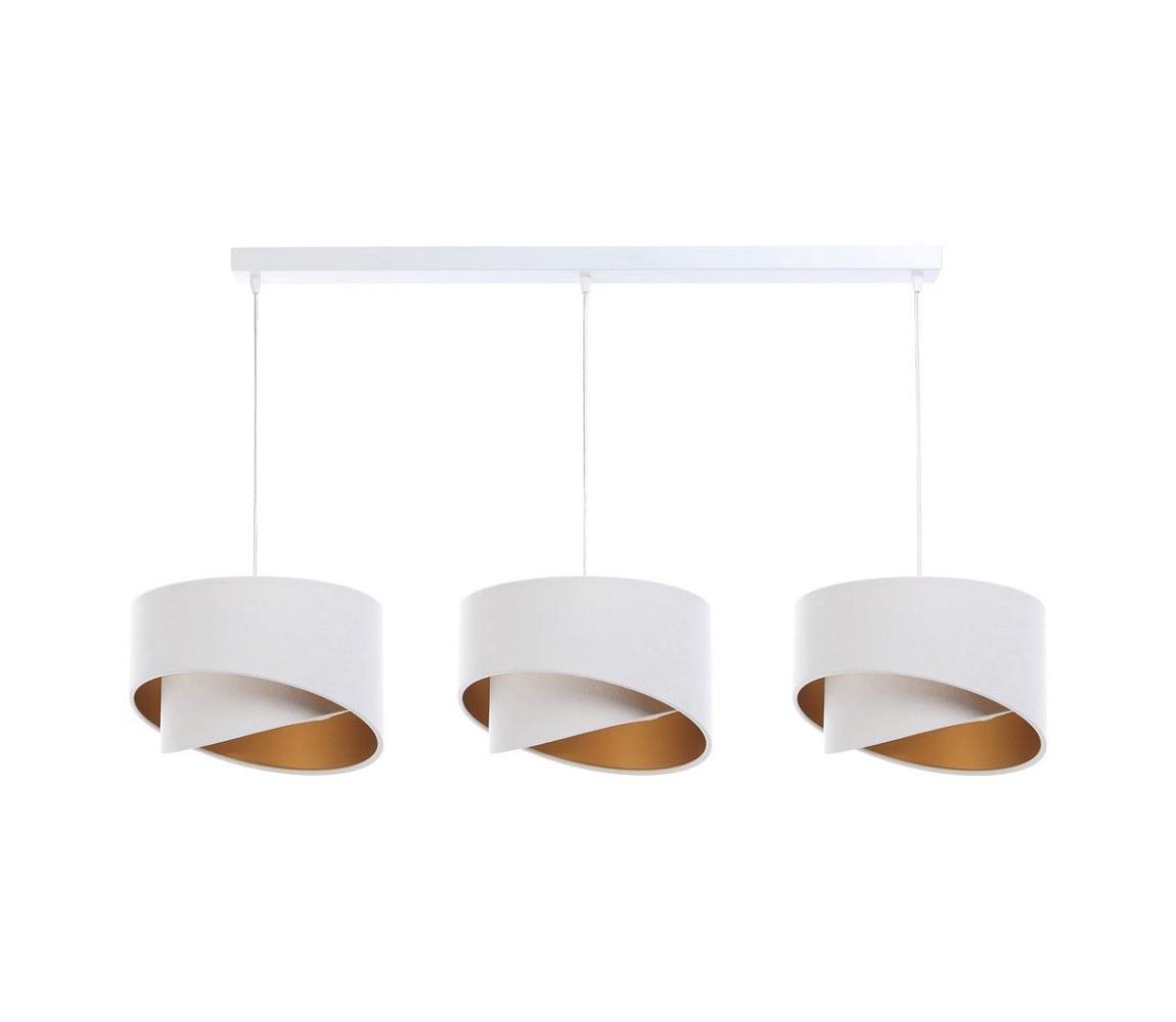 Luster na lanku GALAXY 3xE27/60W/230V biela/zlatá