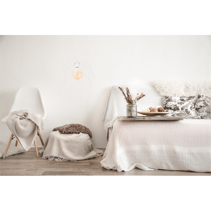 Luster na lanku GALL 1xE27/60W/230V biela