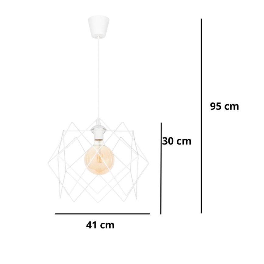 Luster na lanku GALL 1xE27/60W/230V biela