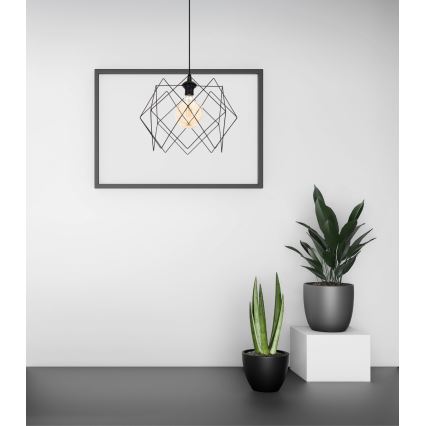 Luster na lanku GALL 1xE27/60W/230V čierna