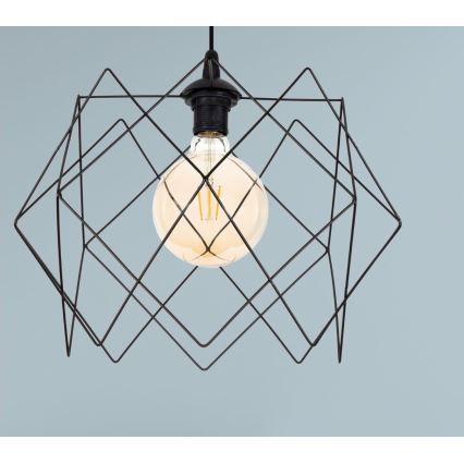 Luster na lanku GALL 1xE27/60W/230V čierna