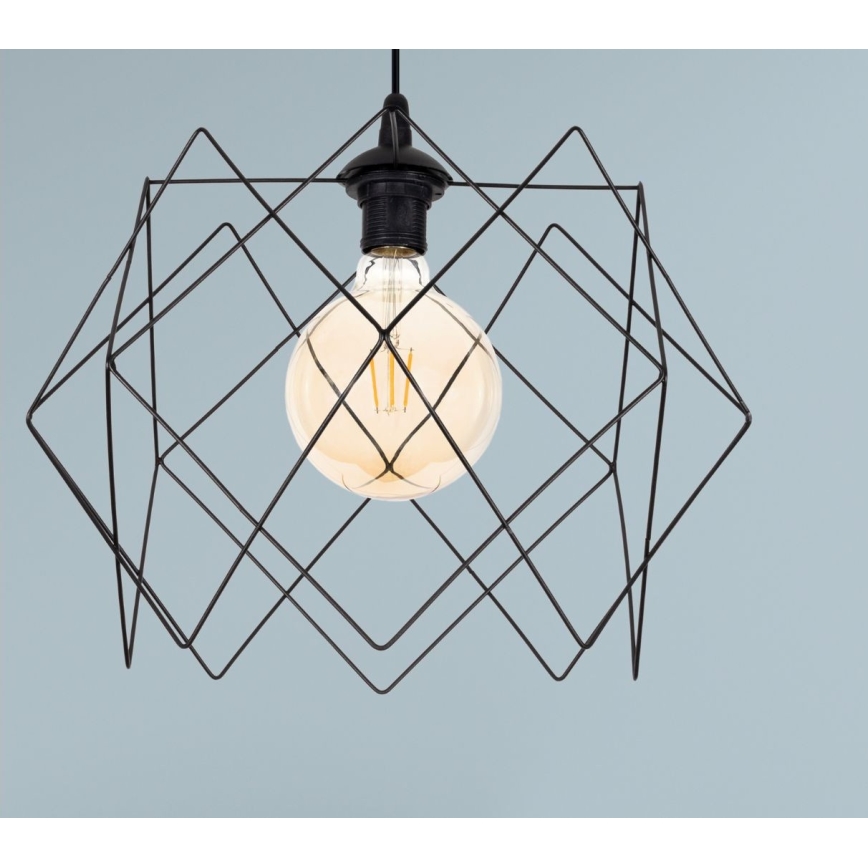 Luster na lanku GALL 1xE27/60W/230V čierna