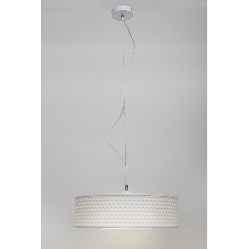 Luster na lanku GARDA 1xE27/60W/230V pr. 40 cm biela