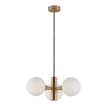 Luster na lanku GLOBE 3xE14/7W/230V zlatý