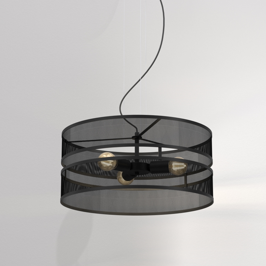 Luster na lanku GLUM 3xE27/60W/230V čierna